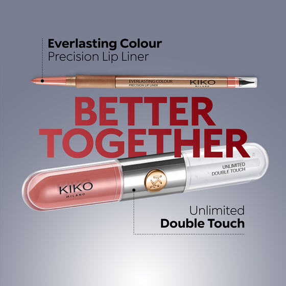  KIKO Milano Unlimited Double Touch двоетапна рідка помада 114 Orange Red 2x3мл