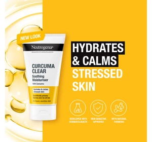 Neutrogena Clear&Soothe Moisturiser увлажняющий крем для лица с куркумой 75 мл