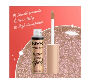 NYX PROFESSIONAL MAKEUP BUTTER GLOSS BLING БЛИСК ДЛЯ ГУБ 01 BRING THE BLING 8МЛ