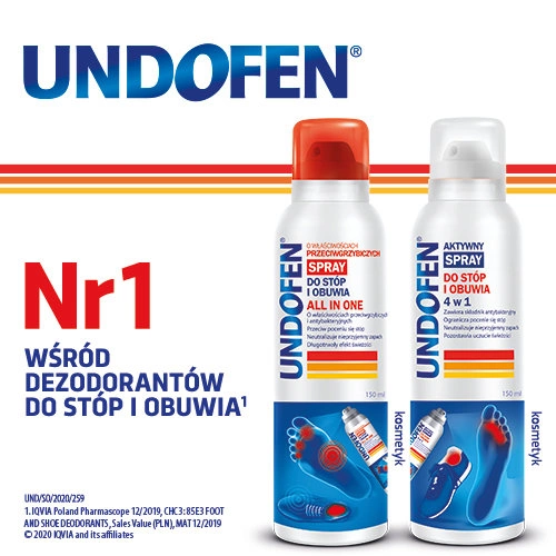 UNDOFEN ALL IN ONE СПРЕЙ ДЛЯ НОГ И ОБУВИ С ПРОТИВОГРИБКОВЫМИ СВОЙСТВАМИ 150МЛ