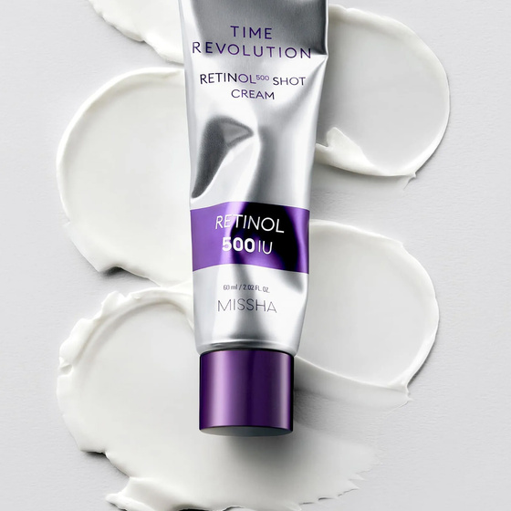 Missha Time Revolution Retinol 500 Shot Cream — укрепляющий крем для лица с ретинолом, 60 мл