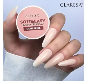 CLARESA SOFT & EASY ГЕЛЬ ДЛЯ НАРОЩУВАННЯ НІГТІВ UV/LED LIGHT BEIGE 12Г