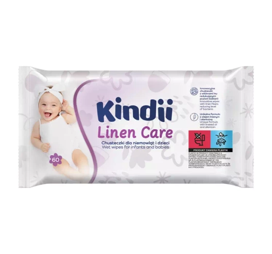 CLEANIC KINDII LINEN CARE ВЛАЖНЫЕ САЛФЕТКИ ДЛЯ ДЕТЕЙ И МЛАДЕНЦЕВ 50 ШТУК