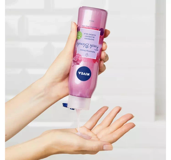 NIVEA FRESH BLENDS ОСВЕЖАЮЩИЙ ГЕЛЬ ДЛЯ ДУША МАЛИНА ГОЛУБИКА МИГДАЛЬНОЕ МОЛОКО 300МЛ