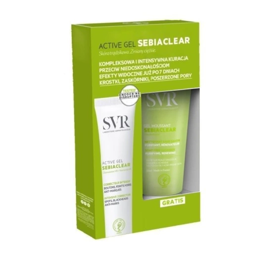 SVR SEBIACLEAR НАБОР ACTIVE - КРЕМ ПРОТИВ НЕСОВЕРШЕНСТВ + ГЕЛЬ ДЛЯ МЫТЬЯ ЛИЦА