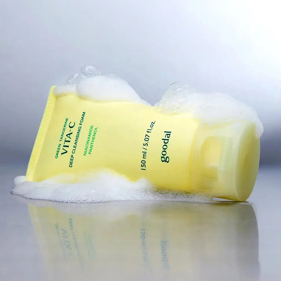 Goodal Green Tangerine Vita C Deep Cleansing Foam глубоко очищающая пенка для умывания с ниацинамидом и пантенолом 150 мл