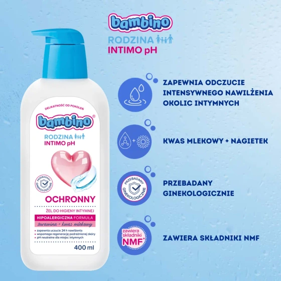 Bambino Rodzina Intimo pH защитный гель для интимной гигиены 400 мл