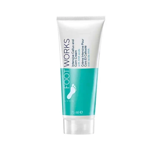 AVON FOOT WORKS INTENSIVE CALLUS AND CORN CREAM СМЯГЧАЮЩИЙ КРЕМ ДЛЯ НОГ С КИСЛОТАМИ AHA 75МЛ