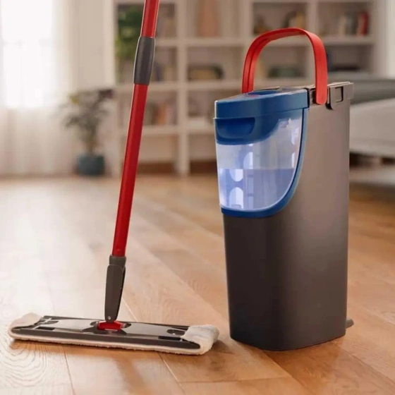 Vileda H2prO  набор для уборки плоская швабра с ведром для разделения чистой и грязной воды 2 резервуара