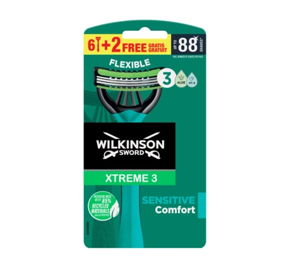 WILKINSON SWORD XTREME3 SENSITIVE ОДНОРАЗОВА БРИТВА ДЛЯ ЧОЛОВІКІВ 8 ШТУК