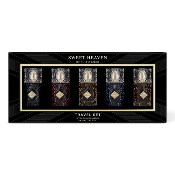 Натисніть на картинку, щоб її збільшити Gulf Orchid парфумована вода Sweet Heaven + Sweet Heaven Extreme + Sweet Heaven Cherry + Sweet Heaven Ice + Sweet Heaven Tobacco 5 х 20 мл