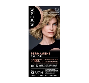 SYOSS PERMANENT COLORATION СТОЙКАЯ КРАСКА 7_1 NATURAL MEDIUM BLOND