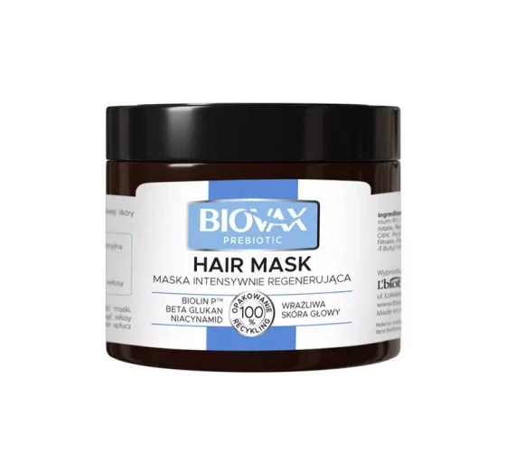 BIOVAX PREBIOTIC HAIR MASK ІНТЕНСИВНО РЕГЕНЕРУЮЧА ПРЕБІОТИЧНА МАСКА ДЛЯ ВОЛОССЯ 250МЛ