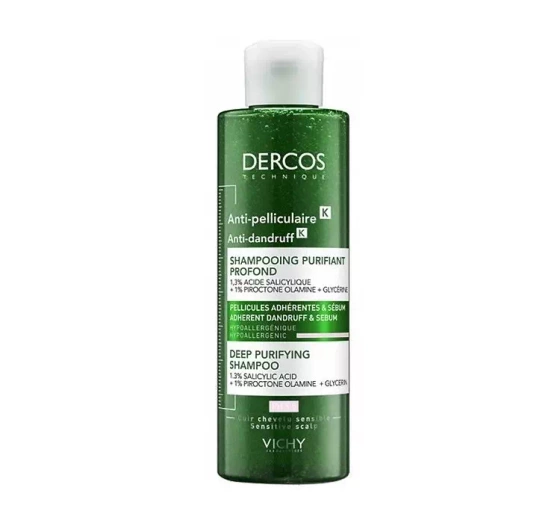 VICHY DERCOS TECHNIQUE K ГЛУБОКО ОЧИЩАЮЩИЙ ШАМПУНЬ ПРОТИВ ЛУПЫ 250 МЛ