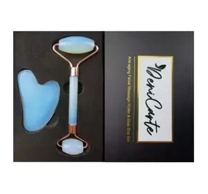 DENI CARTE НАБОР ДЛЯ МАССАЖА ЛИЦА МАССАЖЕР + КАМЕНЬ GUA SHA