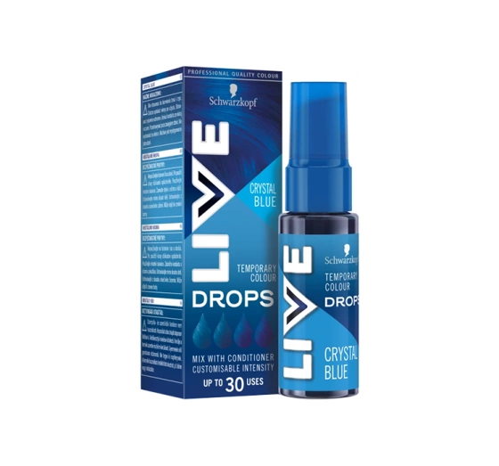 SCHWARZKOPF LIVE DROPS ПОЛУСТОЙКАЯ КРАСКА ДЛЯ ВОЛОС CRYSTAL BLUE 30МЛ
