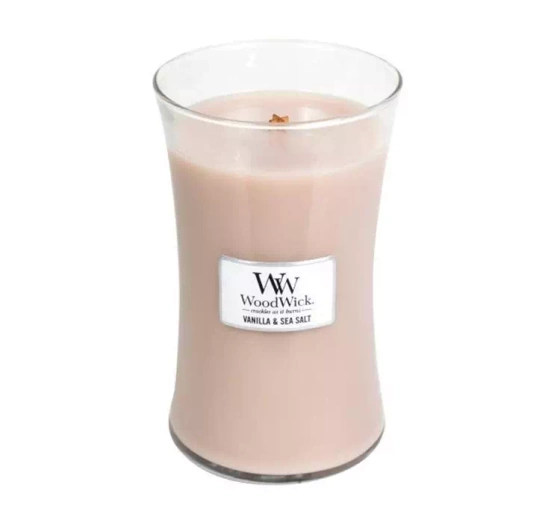 WOODWICK LARGE JAR CANDLE АРОМАТИЧЕСКАЯ СВЕЧА VANILLA & SEA SALT 610Г