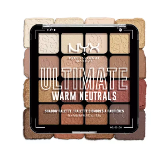 NYX PROFESSIONAL MAKEUP ULTIMATE ПАЛІТРА ТІНЕЙ ДЛЯ ПОВІК WARM NEUTRALS 12,8Г