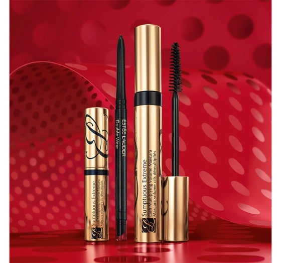 Estée Lauder Eyes on the Prize Sumptuous Extreme Trio Holiday Makeup Gift Set подарунковий набір косметики туш для вій Extreme Black 8 мл + підводка для очей Blackened Onyx 0,35 г + міні туш для вій Extreme Black 2,8 мл