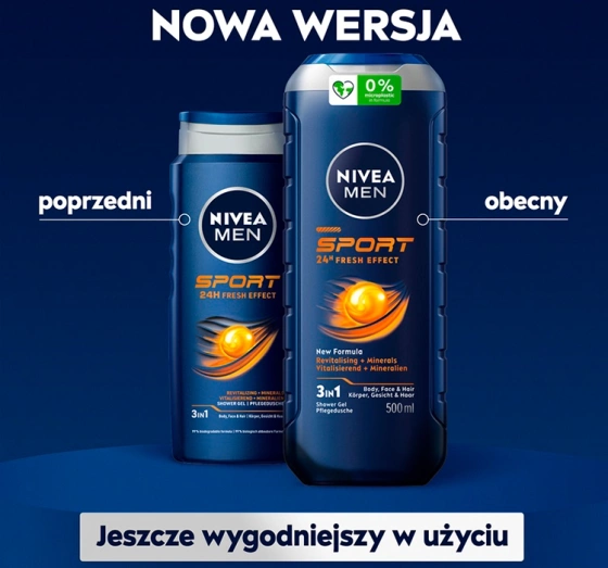 NIVEA MEN SPORT ГЕЛЬ ДЛЯ МЫТЬЯ ТЕЛА, ЛИЦА И ВОЛОС 500МЛ