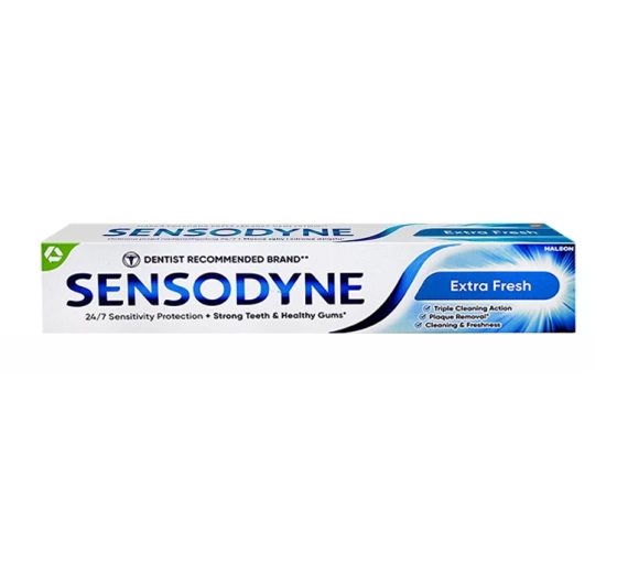 SENSODYNE EXTRA FRESH ЗУБНАЯ ПАСТА С ГЕЛЕВОЙ ПОЛОСКОЙ ДЛЯ ДОПОЛНИТЕЛЬНОЙ СВЕЖЕСТИ 75МЛ