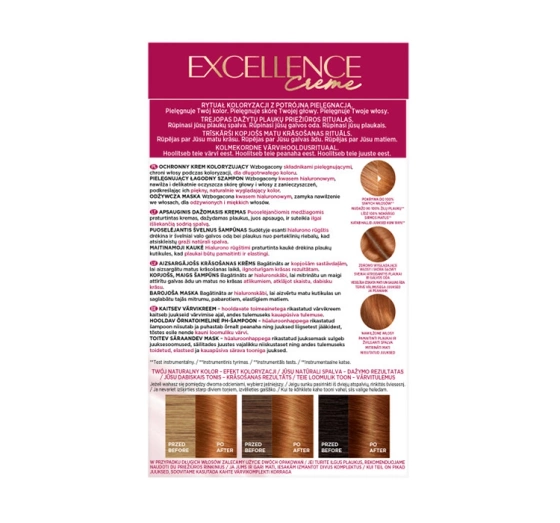 Нажмите на картинку, чтобы ее увеличить LOREAL EXCELLENCE CREME 7.43 МЕДНО ЗОЛОТОЙ БЛОНД