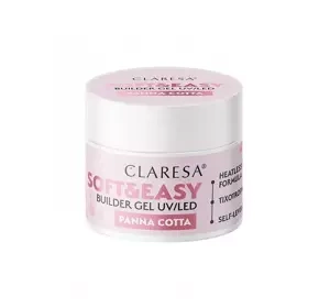 CLARESA SOFT & EASY ГЕЛЬ ДЛЯ НАРАЩИВАНИЯ НОГТЕЙ UV/LED PANNA COTTA 12Г