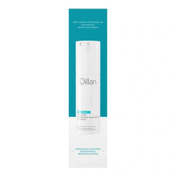 Натисніть на картинку, щоб її збільшити Oillan Hydrating легкий, інтенсивно зволожуючий крем для обличчя для сухої, чутливої та зневодненої шкіри 50 мл