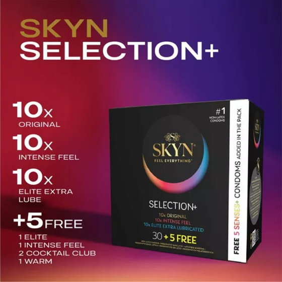 SKYN SELECTION+ БЕЗЛАТЕКСНІ ПРЕЗЕРВАТИВИ 35 ШТ