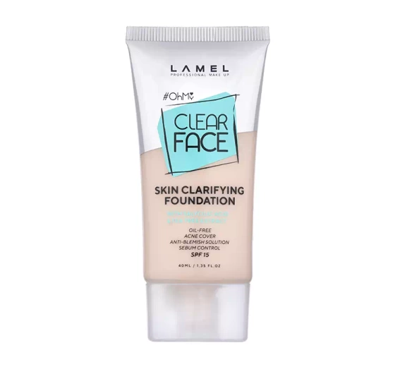 LAMEL CLEAR FACE FOUNDATION МАТУЮЧИЙ ТОНАЛЬНИЙ ЗАСІБ SPF15 401 SOFT BEIGE 40МЛ