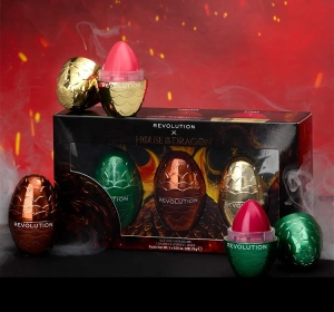 Makeup Revolution x House Of The Dragon набор бальзамов для губ и щек 3х9г