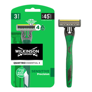 WILKINSON SWORD QUATTRO TITANIUM SENSITIVE ОДНОРАЗОВАЯ БРИТВА ДЛЯ МУЖЧИН 3ШТ