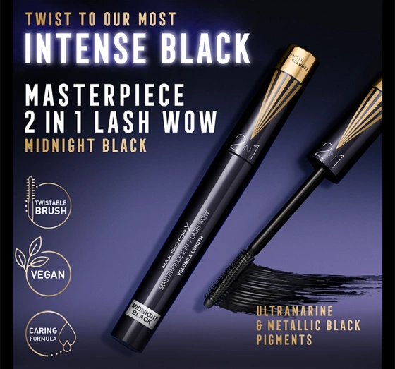 MAX FACTOR MASTERPIECE LASH WOW ТУШЬ ДЛЯ РЕСНИЦ 2В1 MIDNIGHT BLACK 7МЛ