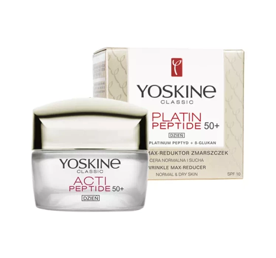 Нажмите на картинку, чтобы ее увеличить YOSKINE CLASSIC PLATIN PEPTIDE 50+ РЕГЕНЕРИРУЮЩИЙ КРЕМ НА ДЕНЬ SPF 10 50МЛ