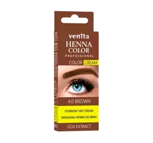 VENITA HENNA COLOR КРЕМОВА ХНА ДЛЯ БРІВ 4.0 BROWN 15Г + 15Г