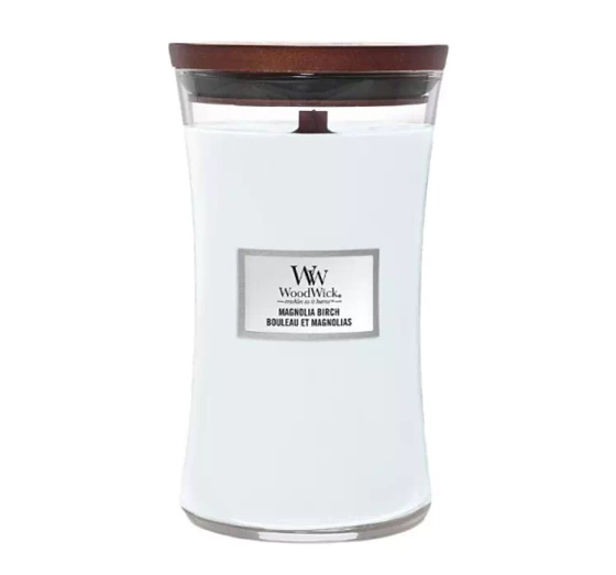 Нажмите на картинку, чтобы ее увеличить WOODWICK LARGE JAR CANDLE АРОМАТИЧЕСКАЯ СВЕЧА MAGNOLIA BIRCH 610Г