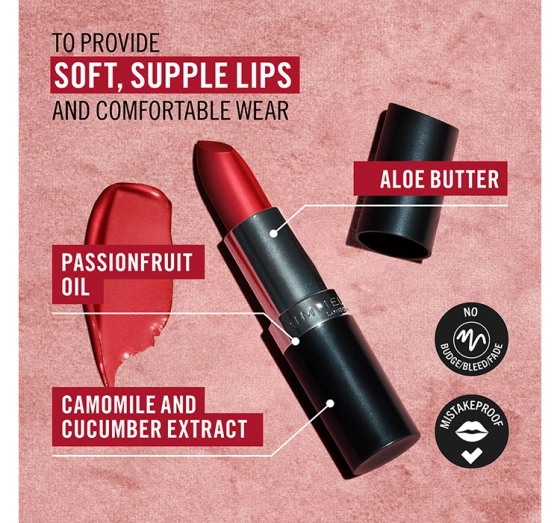 Натисніть на картинку, щоб її збільшити Rimmel Lasting Finish помада для губ 100 Pinkroots 4г