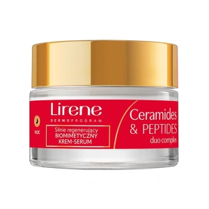 Lirene Ceramides&Peptides Duo Complex інтенсивно регенеруючий біоміметичний нічний крем-сироватка 60+ 50 мл