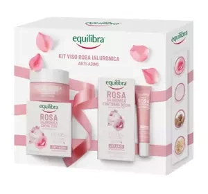 EQUILIBRA ROSA НАБІР ТРОЯНДОВОЇ КОСМЕТИКИ ДЛЯ ДОГЛЯДУ КРЕМ ДЛЯ ОБЛИЧЧЯ 50МЛ + КРЕМ ПІД ОЧІ 15МЛ