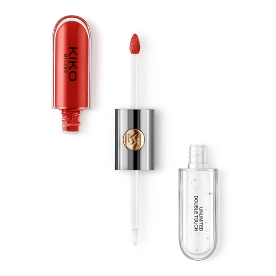 KIKO Milano Unlimited Double Touch двоетапна рідка помада 107 Cherry Red 2x3мл