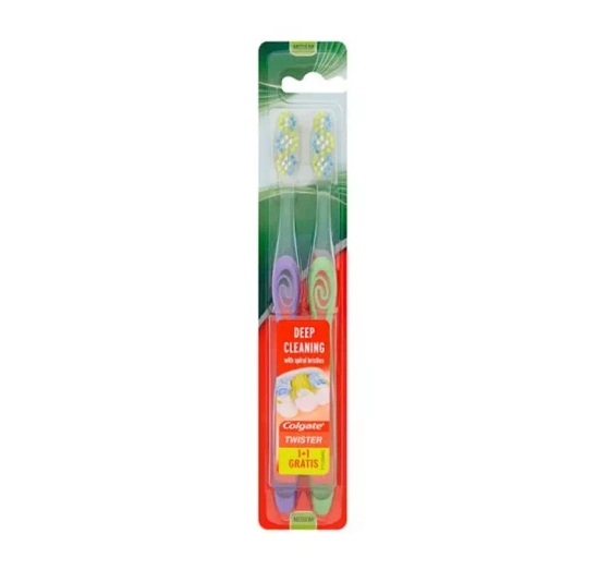 COLGATE TWISTER DEEP CLEANING ЗУБНА ЩІТКА MEDIUM 1+1