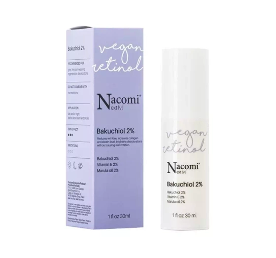 Натисніть на картинку, щоб її збільшити NACOMI NEXT LEVEL VEGAN RETINOL BAKUCHIOL 2% СИРОВАТКА ДЛЯ ОБЛИЧЧЯ 30МЛ