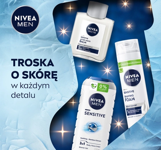 Нажмите на картинку, чтобы ее увеличить NIVEA MEN Feel So Calm Comforting Trio набор мужской косметики: гель для душа + пена для бритья + бальзам после бритья