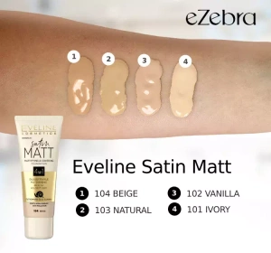 EVELINE SATIN MATT МАТИРУЮЩЕЕ ТОНАЛЬНОЕ СРЕДСТВО 101 IVORY 30МЛ
