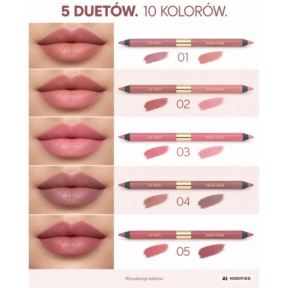 Pierre Rene Lip Duo двойной контурный карандаш для губ 02 2 × 0,5 г