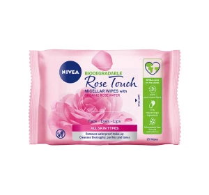 NIVEA МИЦЕЛЛЯРНЫЕ САЛФЕТКИ С РОЗОВОЙ ВОДОДОЙ 25 ШТУК