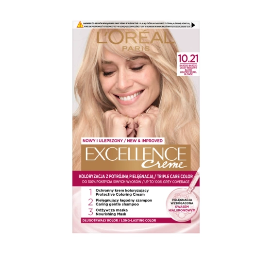 LOREAL EXCELLENCE CREME 10.21 ОЧЕНЬ СВЕТЛЫЙ ЖЕМЧУЖНЫЙ БЛОНД