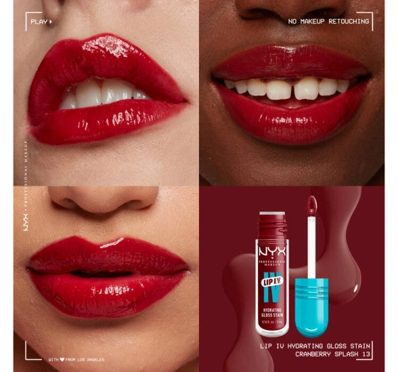 NYX Professional Makeup Lip IV Hydrating Gloss Serum зволожуючий блиск для губ 13 Cranberry Splash 5мл