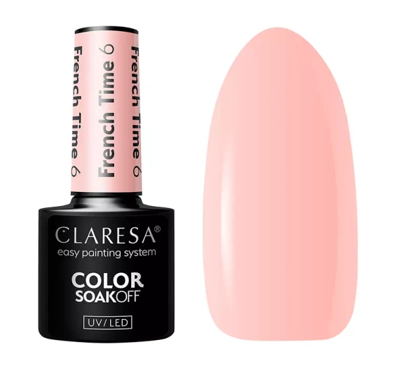 CLARESA SOAK OFF ГЕЛЬ-ЛАК FRENCH TIME 6 5Г