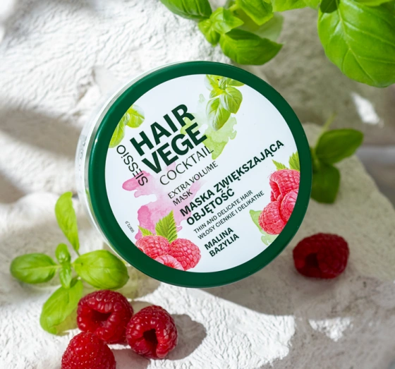 Sessio Hair Vege Coctail маска для об'єму волосся Малина Базилік 250г